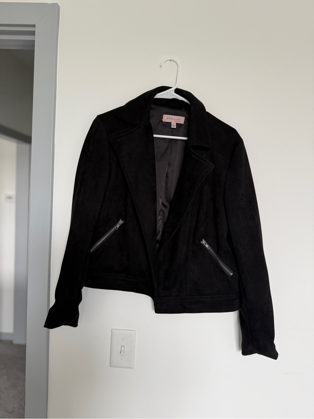 Philosophy Black Suede Moto Jacket - Women